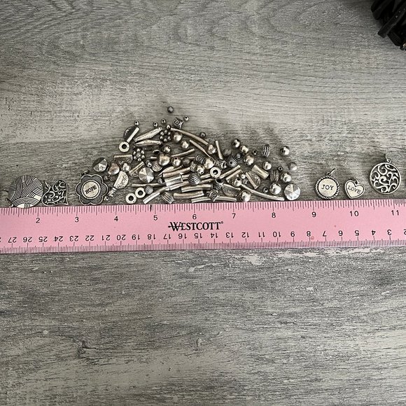 Lia Sophia Silver Tone Charms & Beads For Bracelet Making Parts Love Hope Hearts - Picture 2 of 2
